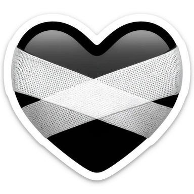 Black heart emoji bandage sticker