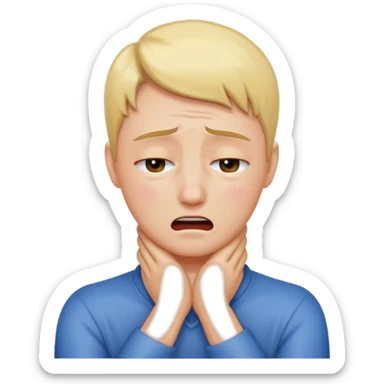 Someone putting there hands around there neck crying  sticker