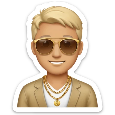 Rich lamb wearing sunglasses and gold necklace 
 sticker