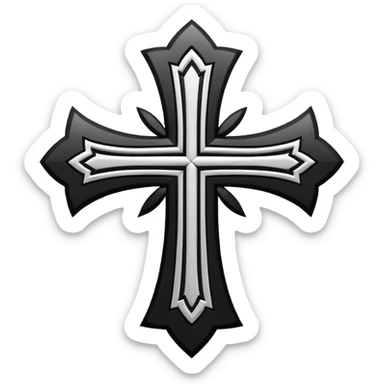 Tribal Cross emoji white and black  sticker
