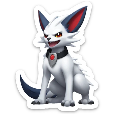 Cool Edgy Nargacuga-Absol-Zangoose-Sneasel-Quilava with a collar on, full body sticker