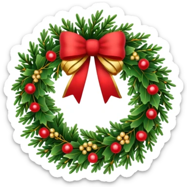 Christmas fir wreath sticker
