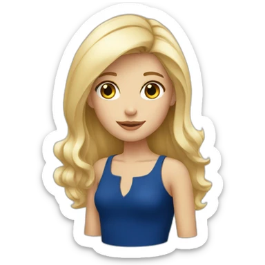 France girl blonde sticker