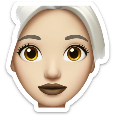 White girl with black hair and big lips with straight brows  sticker