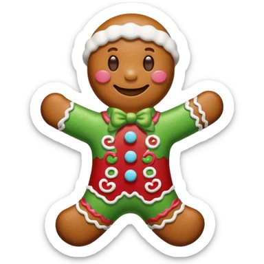christmas gingerbread man sticker