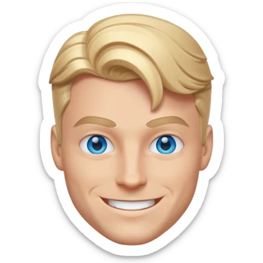 Male superhero head happy sticker