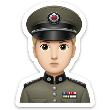 Star Wars Imperial officer with kepi hat and no shoulder boards, olive-gray uniform sticker