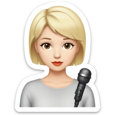 Female singer short blonde hair  sticker