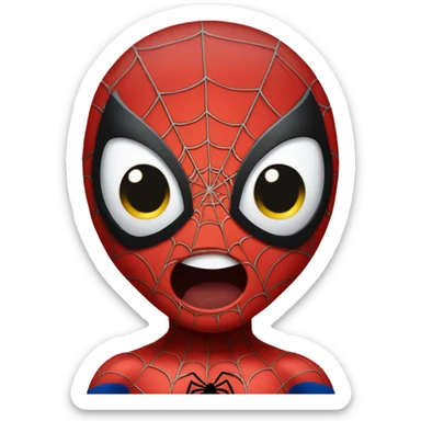 spiderman whit happy face  sticker