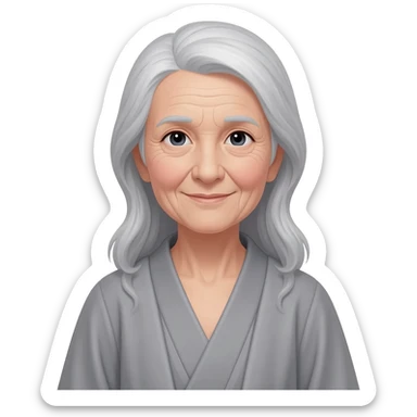 old lady in robes sticker