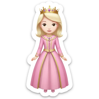 Royal person with pink outfit curtsying sticker