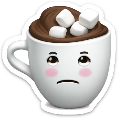 White Cup with Cacoa in it and Marshmallow  sticker