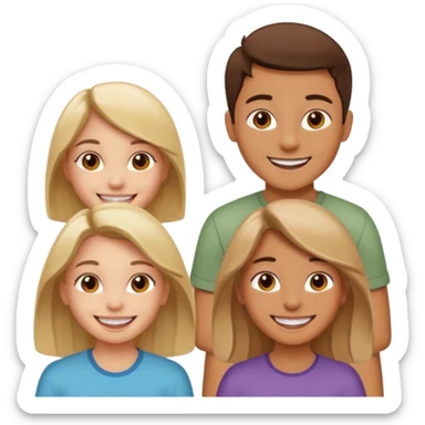 Friendship - relationship of mutual affection between people - 2 girls and a boy of various races  sticker