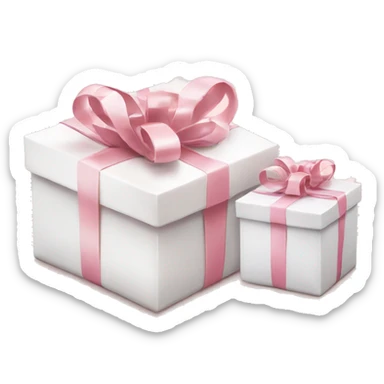 Light pink Christmas gifts under a white Christmas tree  sticker