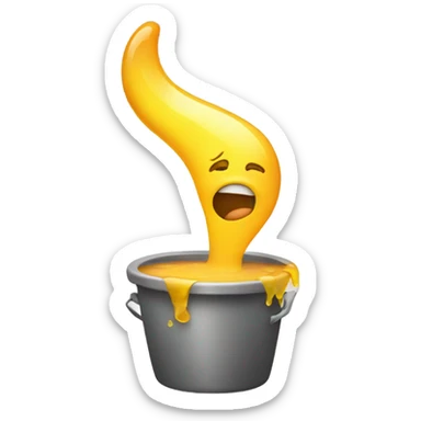 Yellow smiling emoji vomiting honey sticker