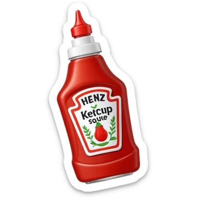 upside-down Heinz ketchup Squeeze bottle sticker