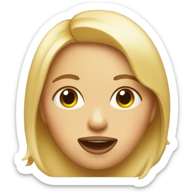 girl with tongue out and eyes rolled sticker