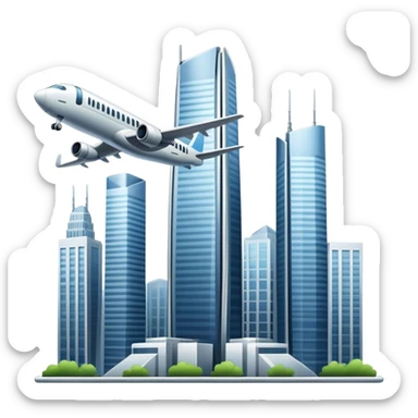 Plane flies to the twin skyscrapers  sticker