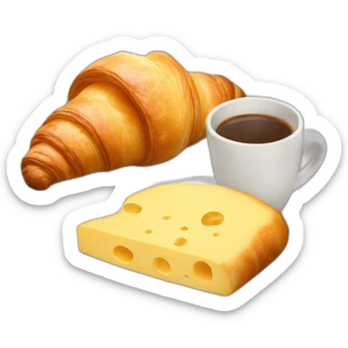 Croissant coffee and cheese sticker