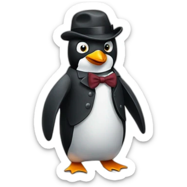penguin wearing a peaky blinders bunnet sticker