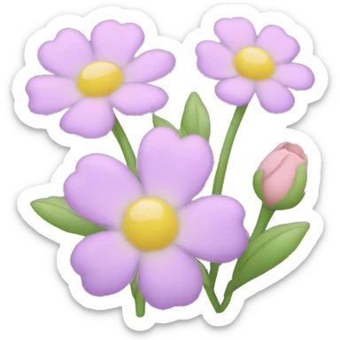 Pastel flower emoji sticker
