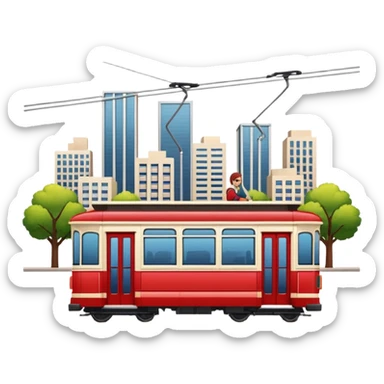 tram with city sticker
