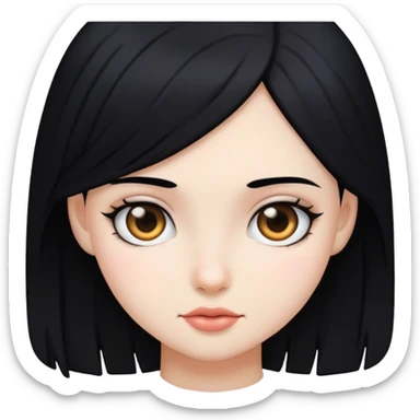 girl with black hair being all lovely sticker