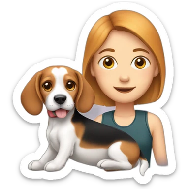 Beagle with human sticker