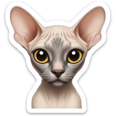 sphynx cat with black spot on the bridge of his nose between his eyes sticker
