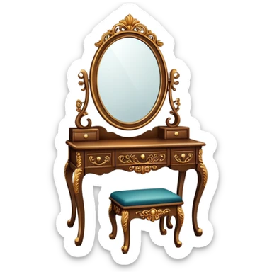 Vanity table with mirror  sticker