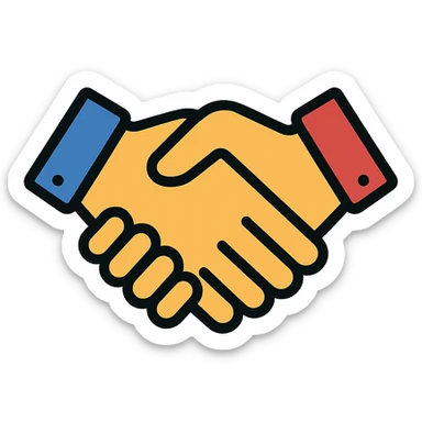 colored outline icon of a handshake sticker