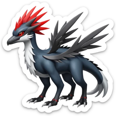 Shiny Nargacuga-Silvally-Fakémon-hybrid-creature (full body)  sticker