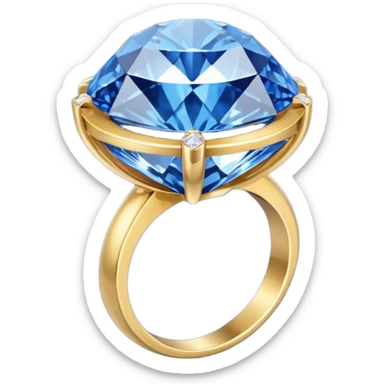 gold ring with a diamond in a dark blue case sticker