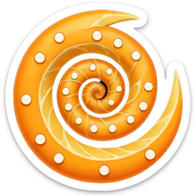A glowing orange spiral filled with dots sticker