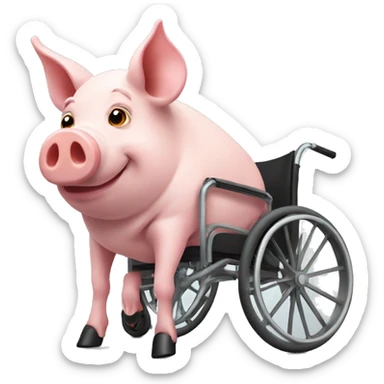 Pig in a wheelchair  sticker