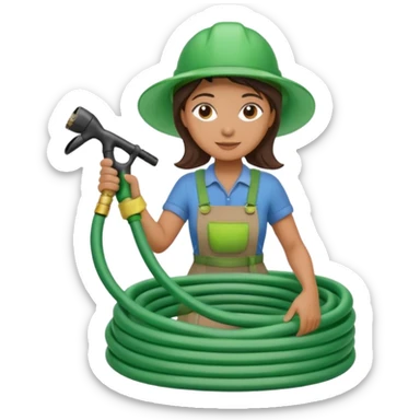 female gardener hose sticker