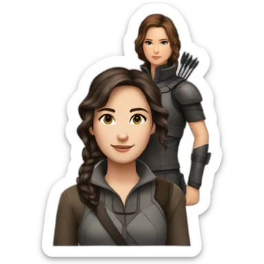 Katniss Everdeen with an archet sticker