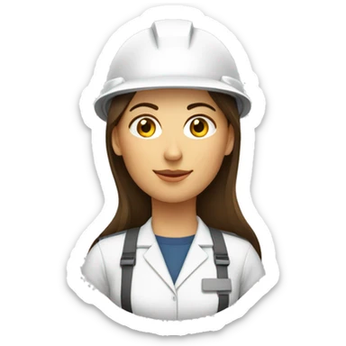arquitectA MUJER con casco blanco  sticker