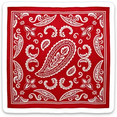 Red paisley bandana, bandana sticker