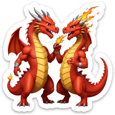 a dragon and a hero clashing in combat sticker