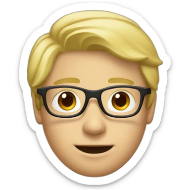 Luxembourg Young man glasses blond sticker