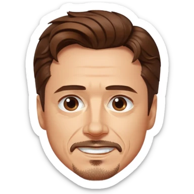 Tony Stark with wavy hair smirking sticker