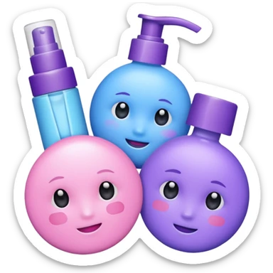 aesthetic skincare products asmr pink blue purple sticker