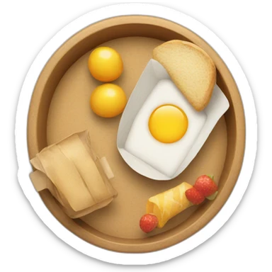 hand holding a tray with food in it sticker