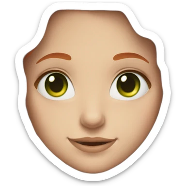 girl with long red hair and green eyes in braces sticker