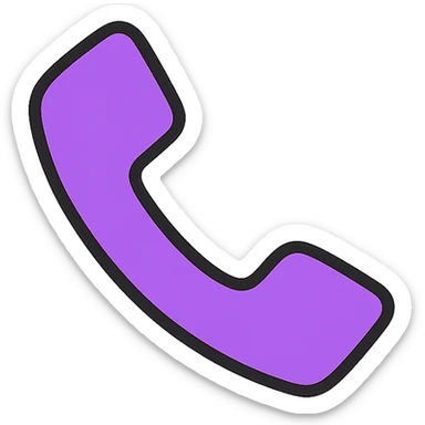 purple phone receiver sticker