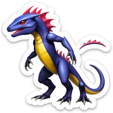 Shiny Exotic Colorful epic Salandit-Genesect-Miraidon-Koraidon-Fakémon-hybrid-creature (full body)  sticker