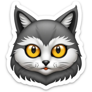 crea un gato con alas de búho sticker