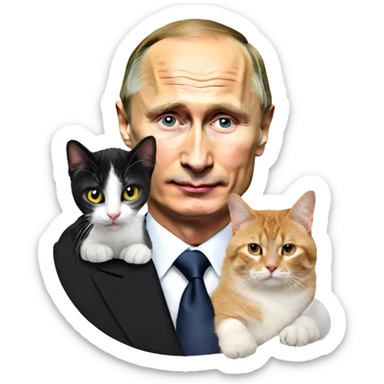 Vladimir putin with a cat sticker