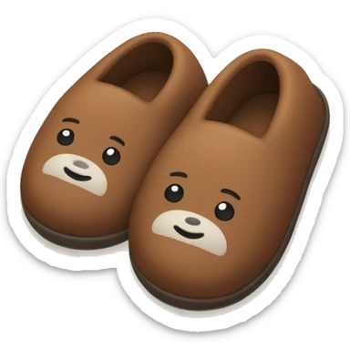 Cute brown slippers sticker